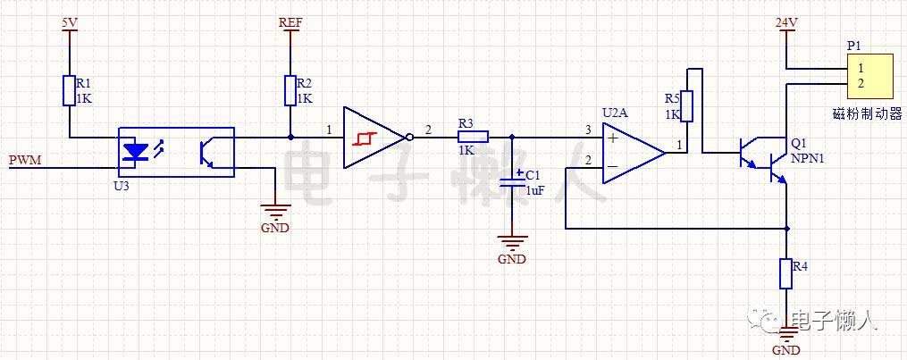 Magnetic particle brake constant current control circuit